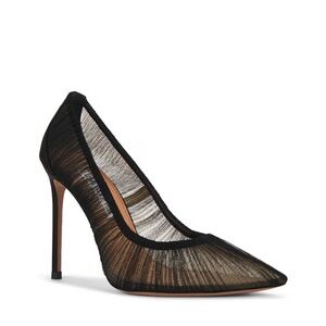 Aquazzura Black Mesh Heels